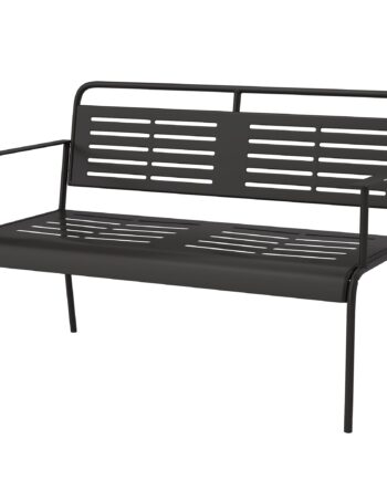 - Havebænk Med Sæde  Vejrbestandig Bænk  Vandafvisende Havemøbler Med Ryg- Og Armlæn 121   64   84 Cm  Sort