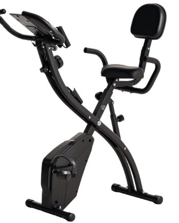 -bike  - -  Motionscykel Med Lcd-skærm  Pulsmåler  Foldbar Motionscykel Med   Niveauer Af Magnetisk Modstand    Par Spændereb  Stål  Sort  105   48   118 Cm