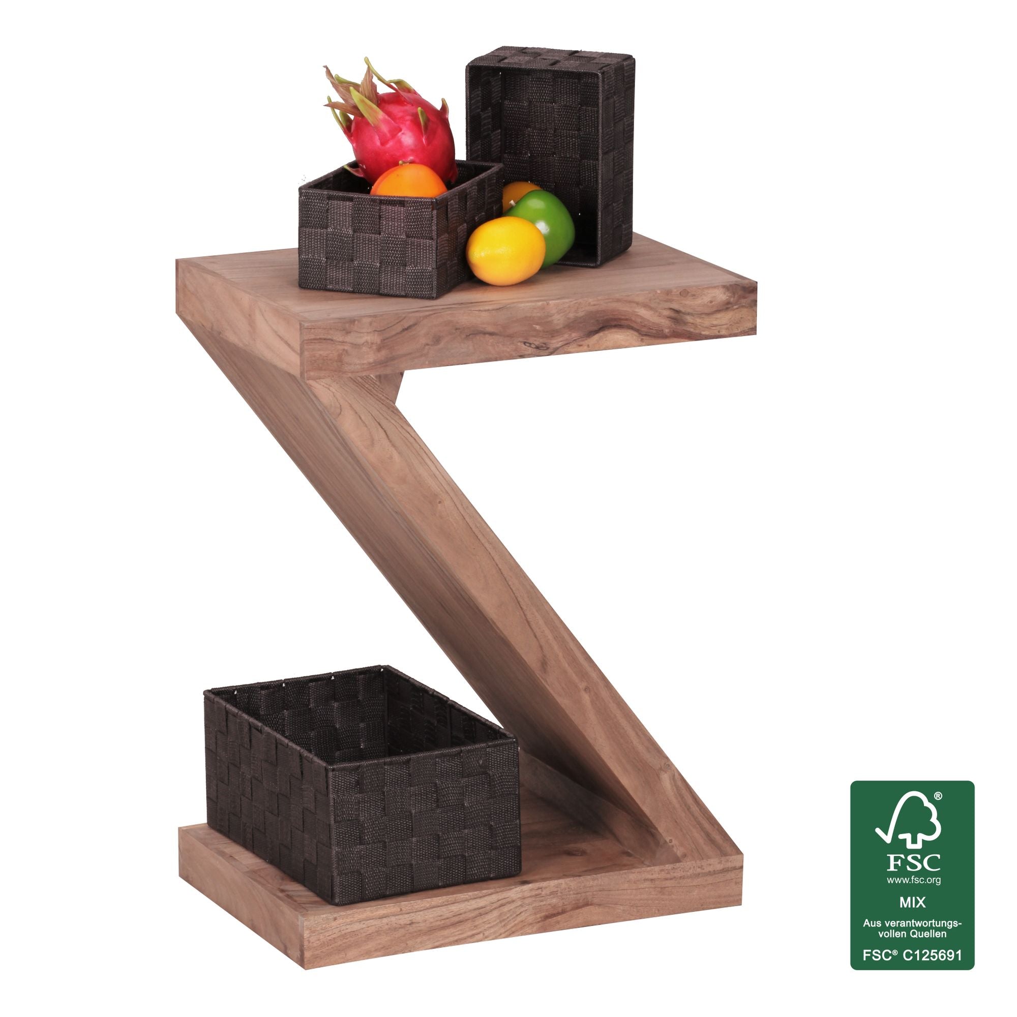 -formet Sidebord   Sofabord   Fscâ -certificeret Træ  Håndlavet  Brun