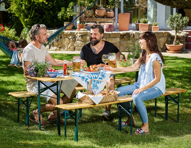 -delt Bænkesæt   Træ  220 Cm  Foldbar