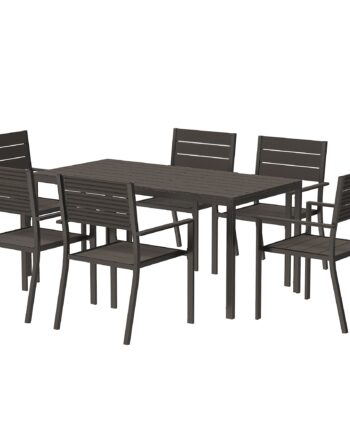 -delt Spisebordssæt Til   Personer  Spisebord Med   Stole  Slidset Bord  Mørkebrun