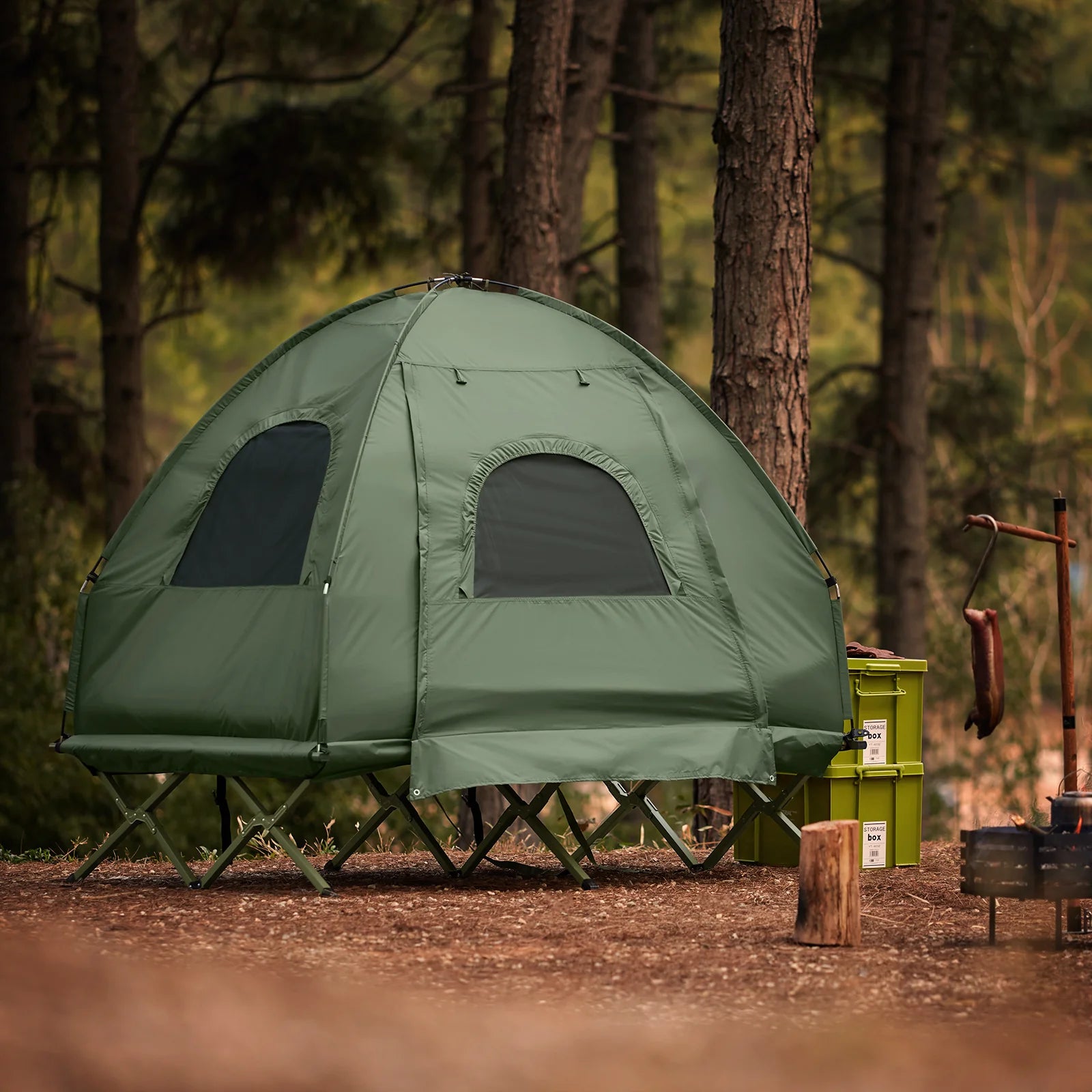 - - Campingtelt Til Personer Grøn 193 145 185 Cm