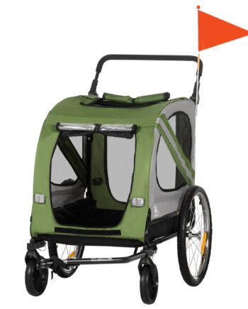 - -  Hundevogn  Cykeltrailer Til Hunde  Foldbar  Vejrbestandig  Til Hunde Op Til 20 Kg  Grøn