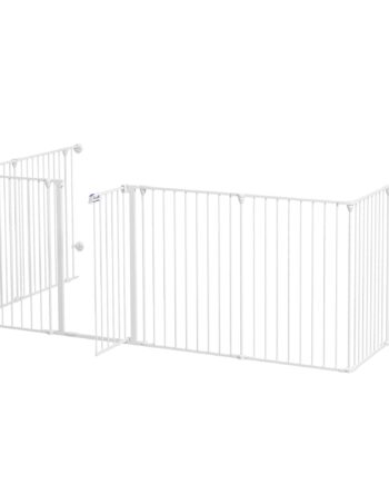 - -  Hvalpegård Og Barriere    Paneler  Aflåselig Dør  Stål  90 Cm Højde  Hvid