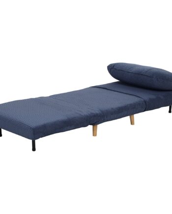 - -  Sovesofa Gæsteseng  Justerbar Nakkestøtte Fløjlslook 82 Cm     Cm   83 Cm Blå