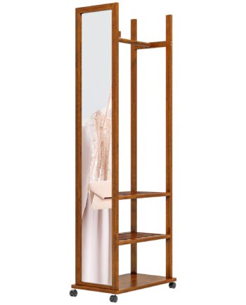 - -  Spejlgarderobe   Fuld Længde    Garderobestang    Hylder  35     59     170 Cm  Naturfarvet